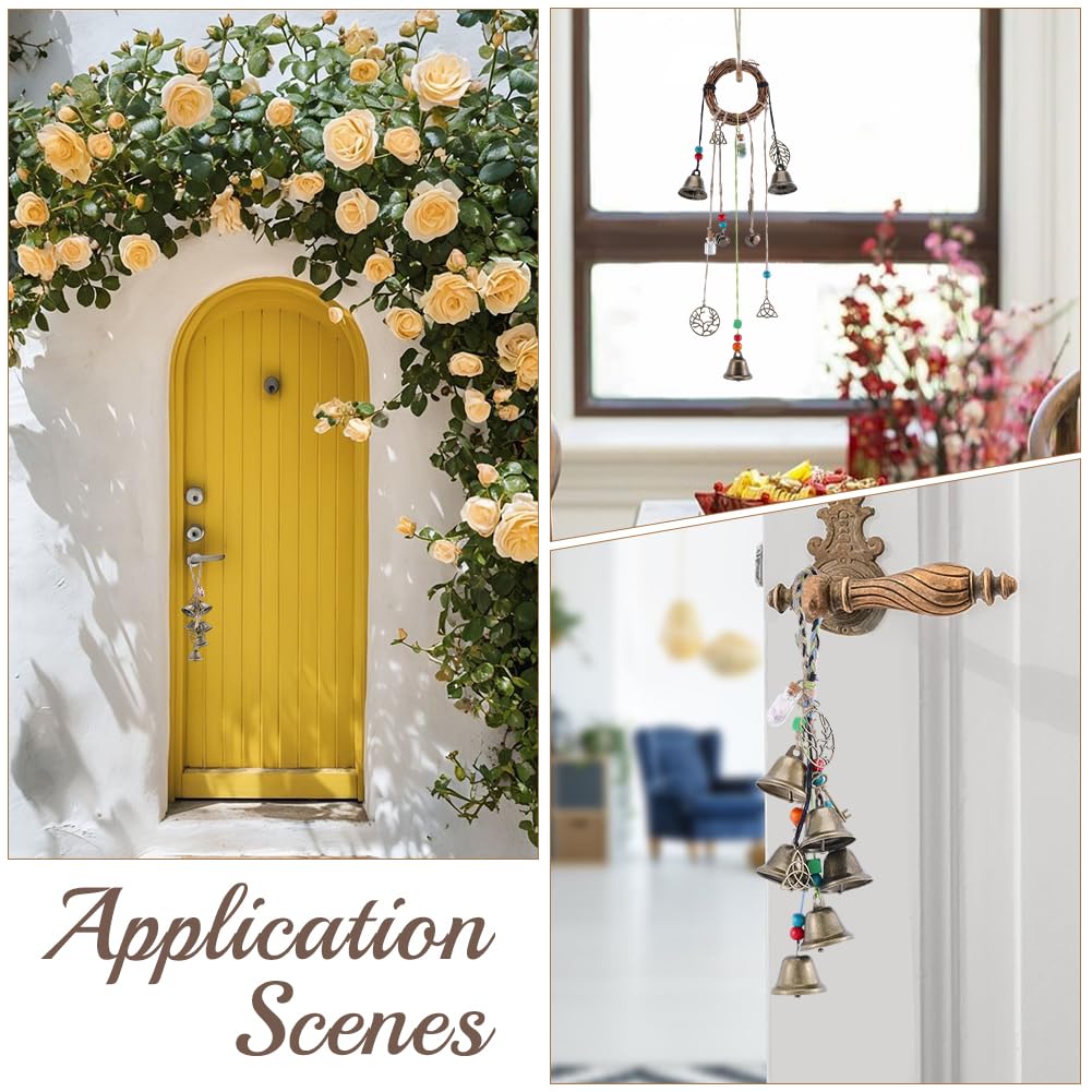 SUNNYCLUE 108Pcs Witch Bells for Protection DIY Witch Bell Ornaments Antique Boho Wishing Bottle Wreath Witchcraft Magic Witchy Bells Wind Chime Decoration for Door Knob Hanger Decor Home Gift
