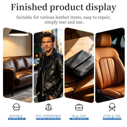 Fadoub Leather Repair Patch Tape Self-Adhesive, 8x11In Heavy Duty Vinyl Patch, Leather Repair Kit for Furniture, Sofa, Couch, Office Chair, Car Seat, Car Interior((Chestnut Brown)