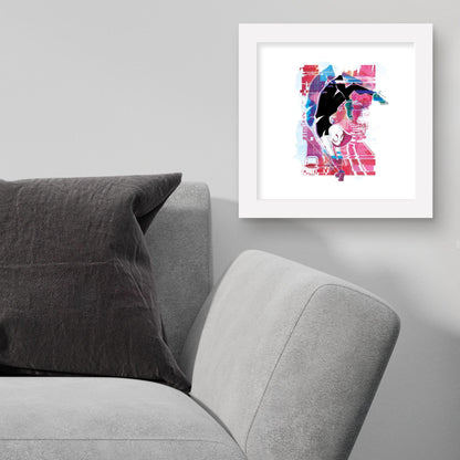 Trends International Gallery Pops Spider-Man: Across the Spider-Verse - Spider-Gwen Glitch Wall Art Wall Poster, 12.00" x 12.00", White Frame Version