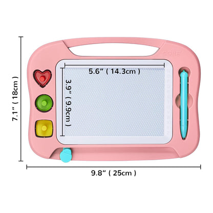 SGILE Toddler Toys for Kids, Magnetic Drawing Board for Birthday Gift, Toys for 1 2 3 Year Old Girls Boys, Etch & Sketch Pad with 3 Stamps, Learning and Educational, Light Pink