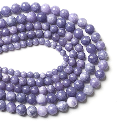 90PCS 8MM Lavender Purple Chalcedony Stone Loose Beads for Jewelry Making DIY Bracelet Necklace