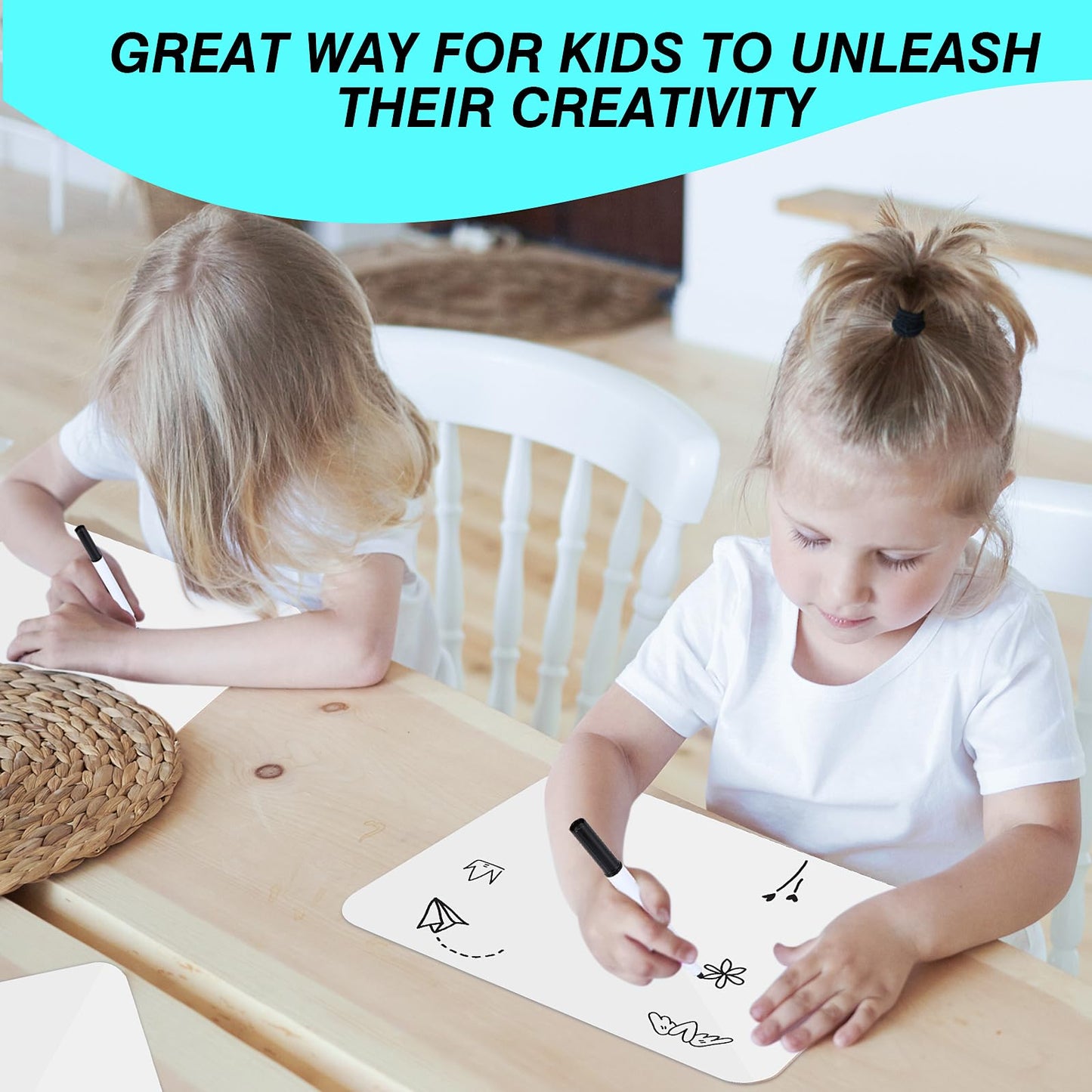 12 Pack Small White Board Dry Erase Boards Classroom Teachers Pack Mini White Boards 9" x12” Personal Whiteboards for School Students Supplies Lapboards l 12 Mini Erasers， 12 Makers Included (12)
