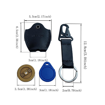 MEEBOY Handmade Leather car Key Sleeve for Broken Key car Key Cover for Men and Women (Black)