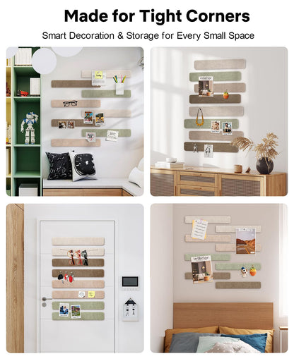 Small Cork Bulletin Board Tiles, Felt Wall Decor and Office Desk Accessories for Vision, Message Center, Picture and Prayer Board, Dorm, Room, Home Office Essentials and Organization(Linen Dusk)
