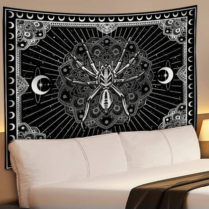 UHOMETAP Mandala Spider Wall Art - Bohemian Tapestry With Starry Sky and Moon Pattern for Living Room, Bedroom, Office - 80x60 Inches