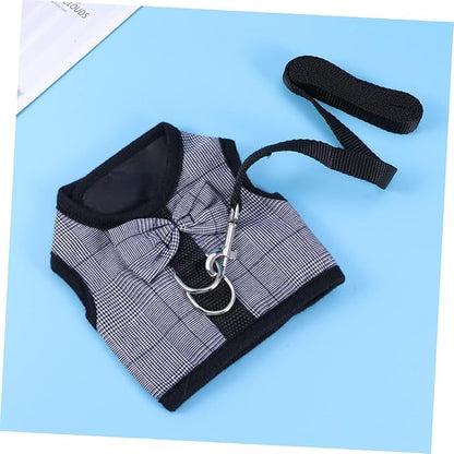 Toddmomy Small PET Vest Harness Breathable Mesh for Rabbits Guinea Pigs and Small Animals Adjustable Leash Lead and Traction Strap