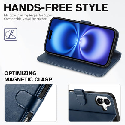 TUCCH Case for iPhone 16 Plus Case Wallet, [TPU Shockproof Inner Shell], PU Leather [RFID Blocking] 4 Card Holder Magnetic Stand Protective Cover Compatible with iPhone 16 Plus 5G 2024, Dark Blue