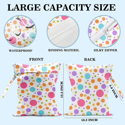 zcyxuuw Beach Bags Waterproof Sandproof Joyful Dot Pattern Wet Dry Bag Wet Clothes Bag With Zipper Pool Bags for Women Swimsuits Travel