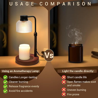 KLL Candle Warmer Lamp with Timer: Birthday Gift for Women - House Warming Gift New Home Decor - Diammable Candle Warmer for Jar Candles with 2 Bulbs