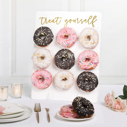 Rmeosye Donut Wall Display Stand, White Donut Holder Board，Fits 9 Donuts