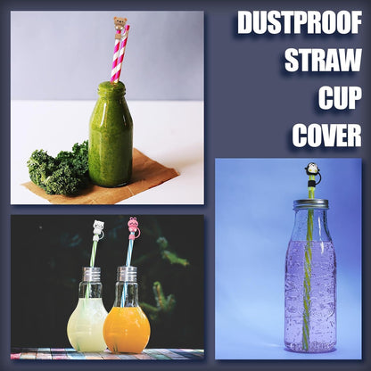 Straw Cover Cap for Stanley Cup, Silicone Straw Topper for Stanley 30&40 Oz Tumbler All 8-10mm, 8mm 0.3in Dust-Proof Reusable Tips Lids for Halloween Gifts (MULT-6PCS)