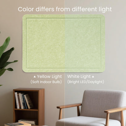 Lightomorrow Bulletin Board, 24 x 18 Inches Cork Board Alternative Decorative Felt Pin Board with Safe Removable Adhesives & 26 Push Pins for Home Office Classroom Walls-Avocado Green