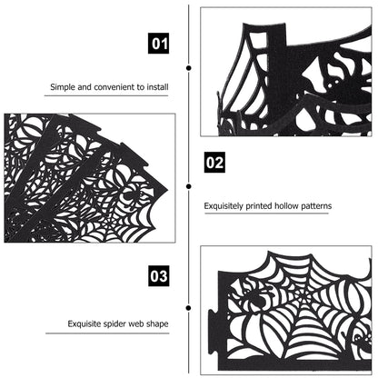 50Pcs Candle Wraps Halloween Tea Light Votive Cut Decorative Wraps Spiderweb Paper Candle Holder for LED Battery Tealight Candles Halloween Party Decorations