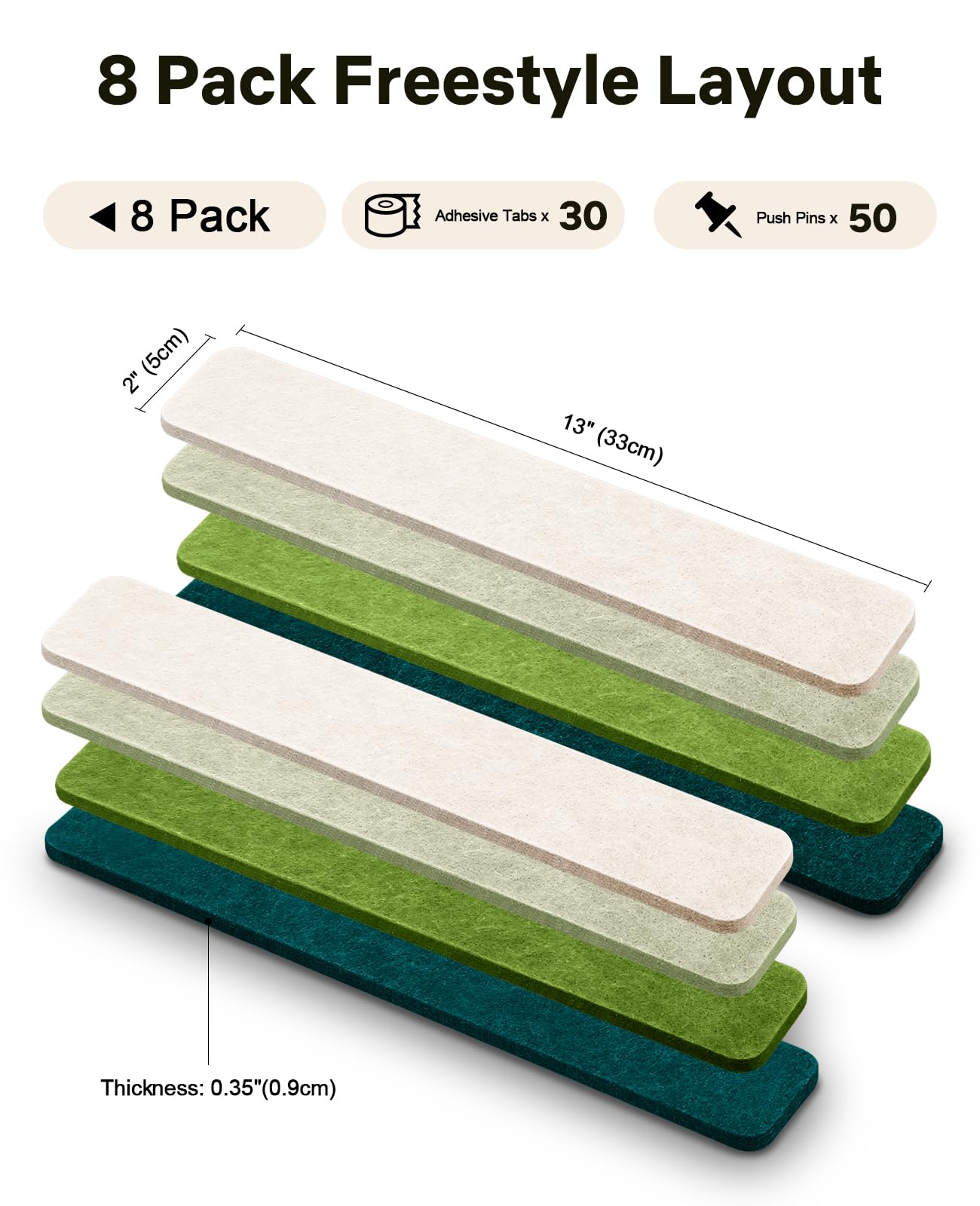 Small Cork Bulletin Board Tiles, Felt Wall Decor and Office Desk Accessories for Vision, Message Center, Picture and Prayer Board, Dorm, Room, Home Office Essentials and Organization(Sagewood)