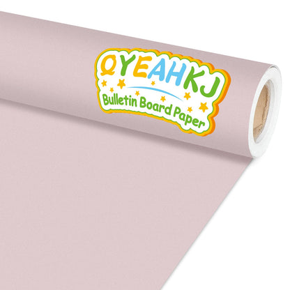 Qyeahkj Mauve Bulletin Board Paper Roll Lavender Pink Bulletin Board Background Paper Fade Resistant Classroom Decoration Poster Art Craft Home Wall Education Decoration Supplies 17.7in x 20ft