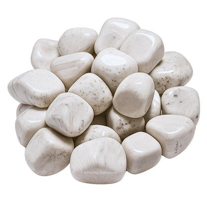 Amazing Gemstone Scolecite Crystals and Healing Stones Tumbled - 1 oz Scolecite Stone Gem Stones, Natural Healing Stones for Energy Balance, Stress Relief - Premium Polished Gems Rocks for Meditation