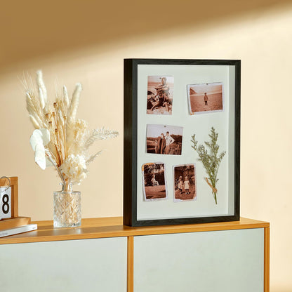 MUXIUNT 12x16 Shadow Box Picture Frame Display Case with Soft Linen Back-Thickened Panel,Large Black Deep Shadow Box Frame 12x16 for Jersey Graduation Items Flower Craft Memorial Gifts