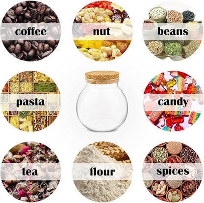 DOERDO Clear Glass Jar with Lid, Airtight Food Storage Containers for Canning, Cereal, Sugar, Beans, Spice, Coffee, Tea, 34oz/1000ml