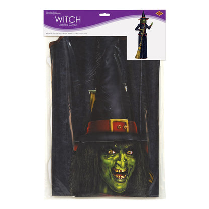 Beistle Jointed Witch Decorations – 2 Pack, Poseable Halloween Cutouts, Cardstock Paper Wall Decorations, Spooky Green Witches Holding Brooms for Haunted Houses, Parties, and Seasonal Displays, 6' 2"