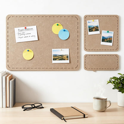 TOMAIX 47 x 24 Felt Bulletin Board Set, Self-Adhesive Background Display Board, Suitable for Office, Classroom, and Home Decoration, Can Be Used to Stick Notes, Photos, and Memos(Camel)