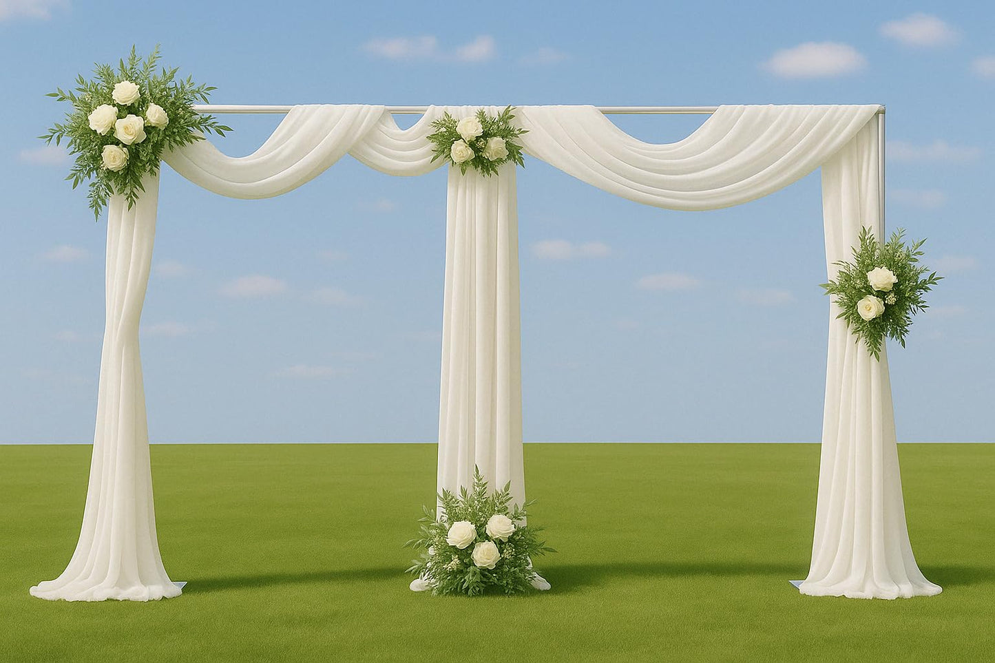 Rzjoke 10x20ft Backdrop Stand Heavy Duty Pipe and Drape Backdrop Stand for Parties, Adjustable Pipe Kit Curtain Frame Stand for Photography Background Support,Wedding Arch Metal Frame (Silver)
