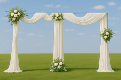 Rzjoke 10x20ft Backdrop Stand Heavy Duty Pipe and Drape Backdrop Stand for Parties, Adjustable Pipe Kit Curtain Frame Stand for Photography Background Support,Wedding Arch Metal Frame (Silver)