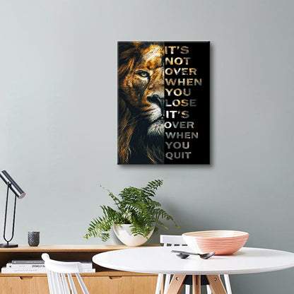 PJQART Motivational Posters Animal Lion Canvas Print Wall Art Inspirational Quote Picture Painting Modern Home Decor Inspiring Artwork for Living Room Bedroom Office Ready to Hang [18''W x 24''H]