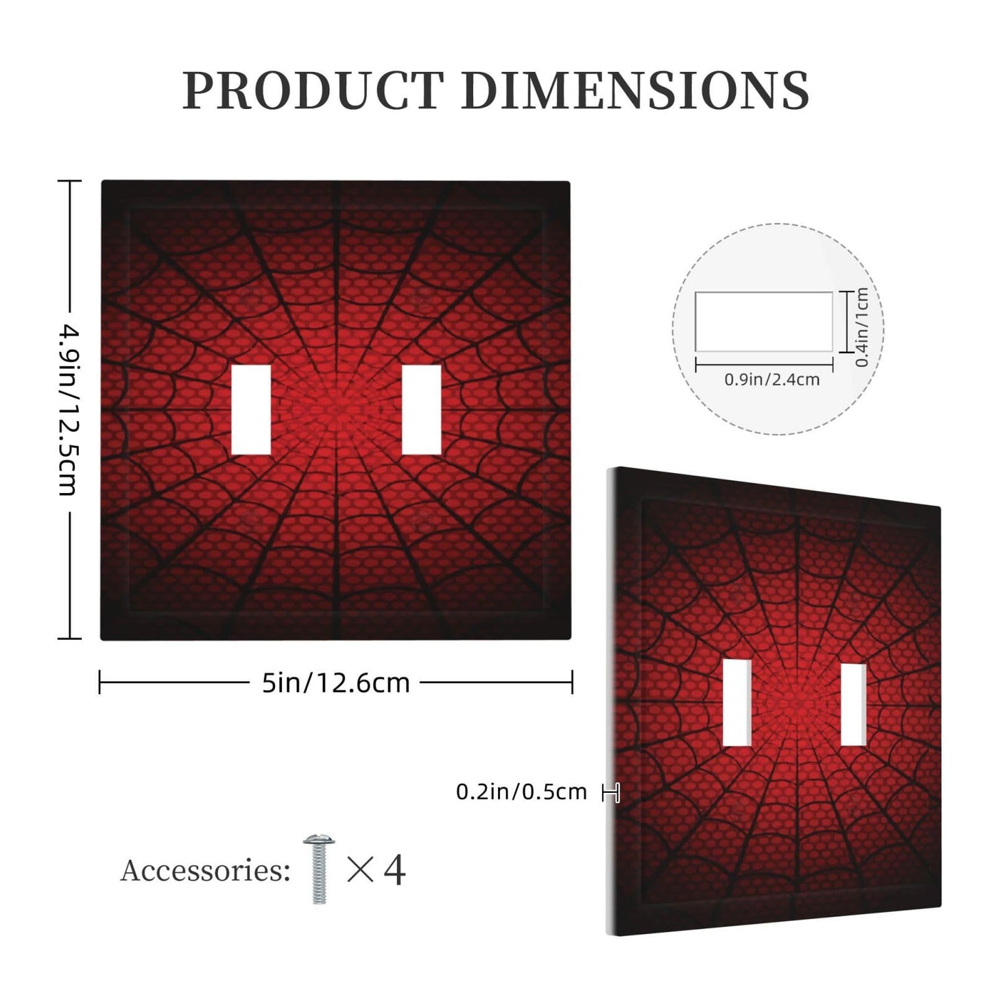 Decorative Switch Plate Covers Spider Web 2 Gang Double Toggle Light Switch Cover Plate Electrical Wall Plate Outlet Cover for Nursery Kids room Decor
