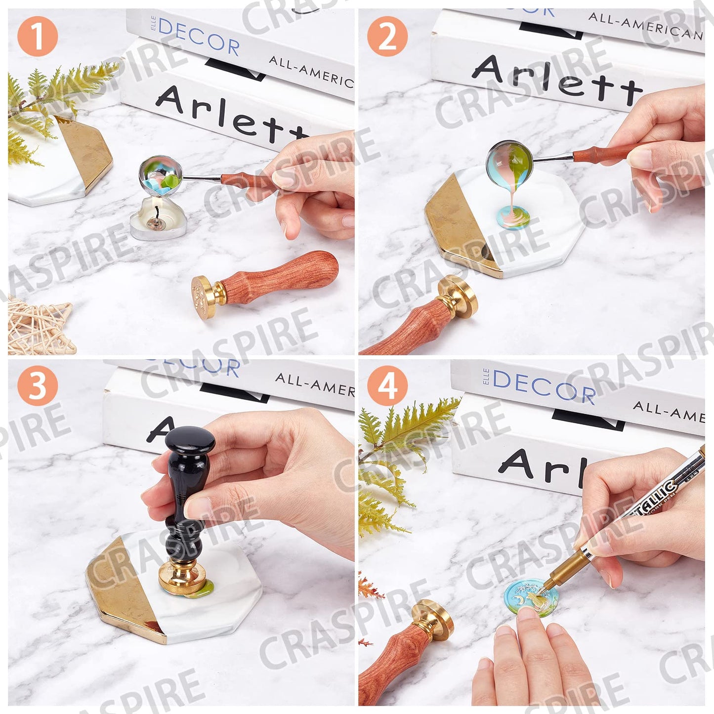 CRASPIRE Lighthouse Wax Seal Stamp Sea Waves Summer Seagull Sealing Wax Stamps 30mm Retro Vintage Removable Brass Stamp Head with Wood Handle for Wedding Invitations Packing