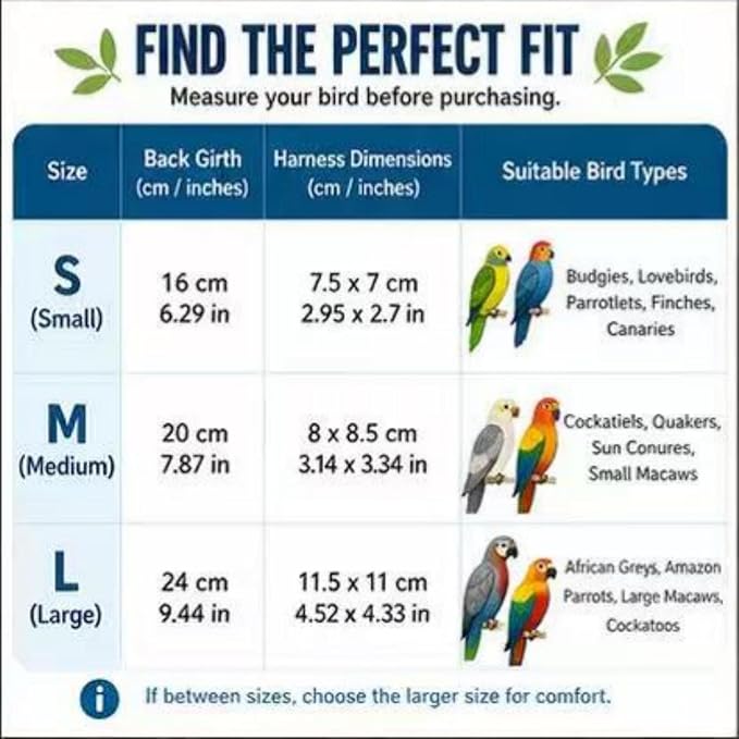 2-Pack， Adjustable Bird Harness & 78.7" Leash Set, Anti-Bite Nylon Flying Rope for Outdoor Training, for XS Small Parrots, Mini Macaw, Scarlet, Keck & Similar Sized Birds (Blue, s)