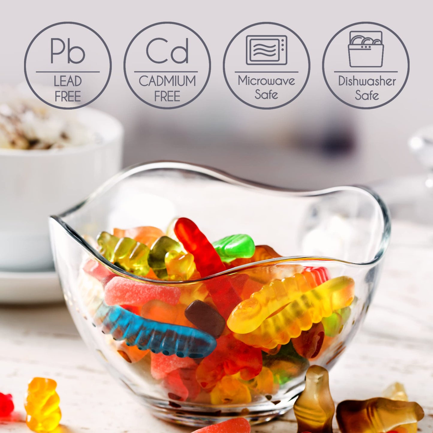 Volarium 13.5 oz Glass Candy Jars for Candy Buffet with Lid, Cookie Jar, Apothecary Jar, Food Storage Container