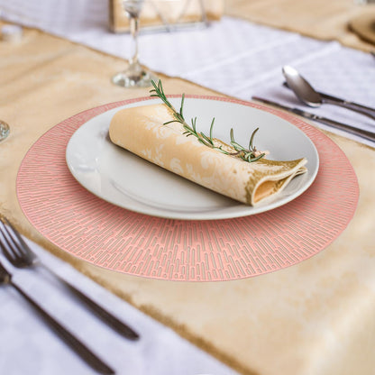 Round Placemats Rose Gold Placemats Set of 6 Metallic Vinyl Place Mats Non Slip Tablemats Table Setting Kitchen Table Mats for Dining Table Holiday Wedding Decorative