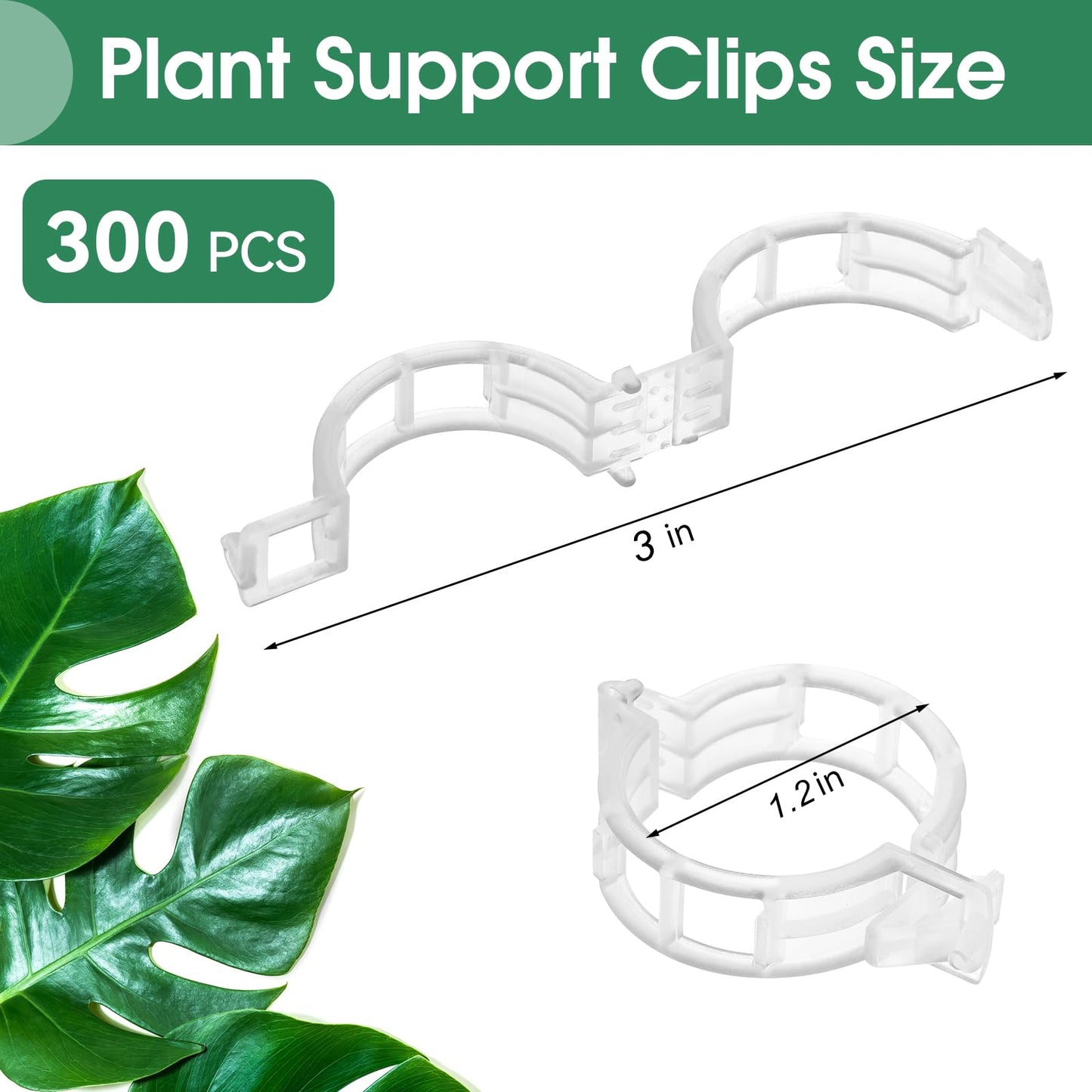 300 Pcs Plant Clips for Climbing Plants, Tomato Clips for Support, Plastic Garden Clips for Plants Grape Vine Vegetables Make Plant Grow Upright