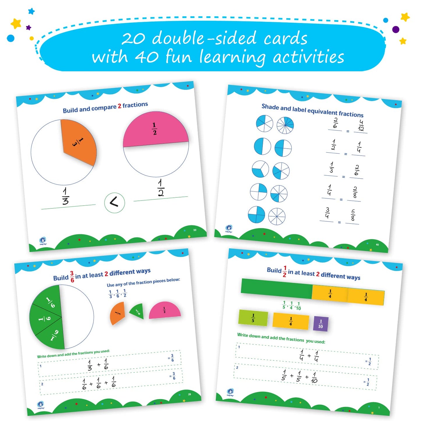 Simply magic 166 PCS Magnetic Fractions Activities Class Set & 112 PCS Yummy Magnetic Fractions for Math
