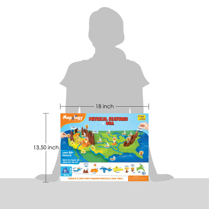 Imagimake Mapology Physical Features USA Puzzle | Mountains, National Parks, Rivers & Lakes 3D Puzzle Toys for Ages 8-13 | Educational Toys | Classroom Must-Haves | Back to School Gifts for Kids 8-12