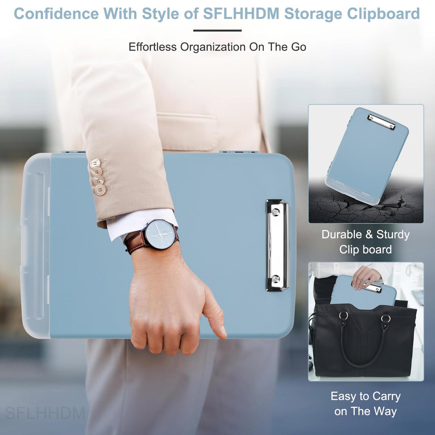 SFLHHDM Clip Boards 8.5x11 with Storage, Heavy Duty Storage Clipboard, Nursing Clipboard Folder with Pen Holder, Clipboards with Low Profile Clip, Nurse Clipboards Binder Case for Classroom