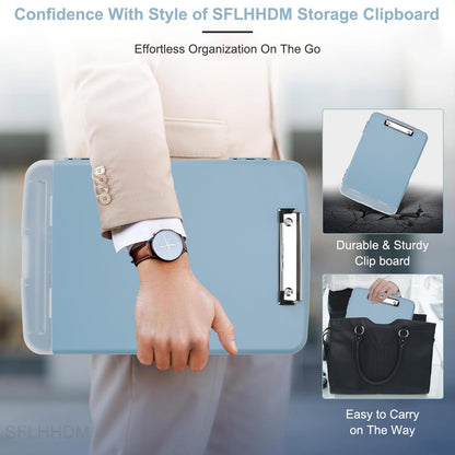 SFLHHDM Clip Boards 8.5x11 with Storage, Heavy Duty Storage Clipboard, Nursing Clipboard Folder with Pen Holder, Clipboards with Low Profile Clip, Nurse Clipboards Binder Case for Classroom