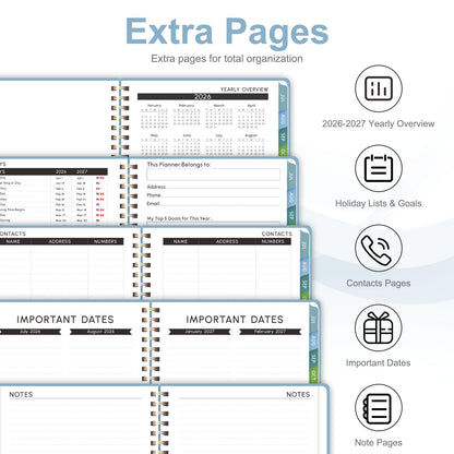 Planner 2026-2027, Weekly and Monthly Academic Planner, July 2026 - June 2027, Hardcover Calendar Agenda Book for School Year Planning, School Supplies for Teacher and Student, Letter Size(8.5'' x 11'')