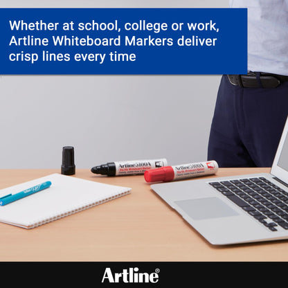 Artline 5109A Magnum White Board Markers Dry Erase with Jumbo Big Nib For Clear, Visible Lettering, Black, Red, Blue, and Green - 4 Pack
