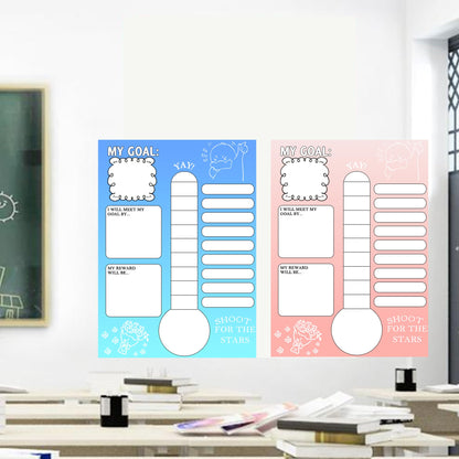 Goal Thermometer Trackers,11.2x16.5 Inches Self-Adhesive Data Wall Tracking Posters Goal Tracker Board Wall Chart Sticker for Home Classrooms Offices or Community Groups Plan Supplies(6 Color),12 Pcs