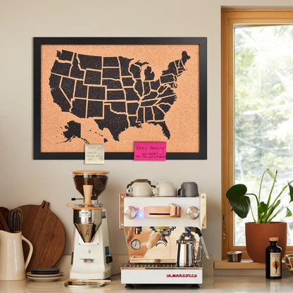 YCCYYCCY Cork Board Map of The United State, Approx.20" X 30" Bulletin Boards for Walls with 10 Pins, Travel Tracker Map for Office, School and Home (US-MAP-5075)