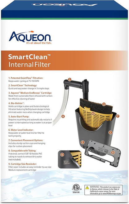 Aqueon QuietFlow Internal Filter with SmartClean Technology, Medium