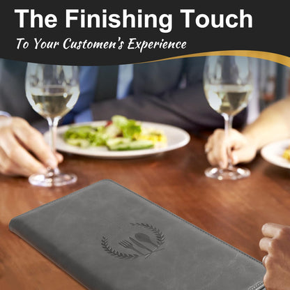 Cobak Restaurant Check Presenters - Customer Check Holder for Restaurants, Restaurant Bill Holder, Gray - 20 Pack