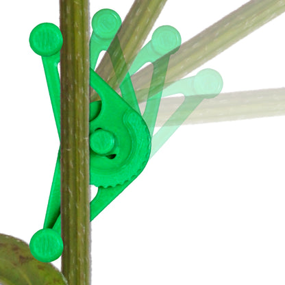 Bendies LST Plant Training Clips 50 Pack Green - v2.0 Adjustable Low Stress Green Support Clips for Stem Bending, Grow Tent, Plant Ties & Gardening Accessories