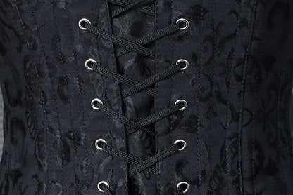 Charmian Women's 26 Steel Boned Brocade Underbust Waist Training Cincher Corset Black Large