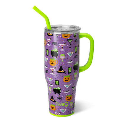 Swig Life 40oz Mega Mug, 40 oz Tumbler with Handle and Straw, Cup Holder Friendly, Dishwasher Safe, Extra Large Insulated Tumbler, Stainless Steel (Witches Brew)