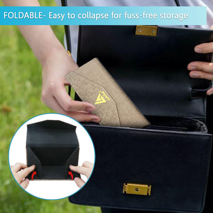LifeArt Eyeglasses Case - Foldable Holder Well Protected Easy to Carry- Matte Leather & Magnet Closure for Reading, School, Office