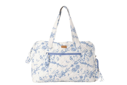 Staya Quilted Weekender for Women – Overnight Bag, Hospital Bag for Labor and Delivery, Soft Cotton Quilted Duffle, Perfect Carry-On Travel (Coastal Grandma)