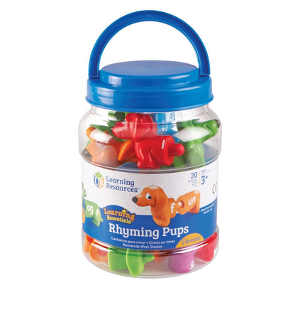 Learning Resources Snap-N-Learn Rhyming Pups Toy - Phonics, Letter Game, Toddler Color Recognition, Montessori Preschool Activities, Matching Set, Fine Motor Skills, Gifts for Boys and Girls