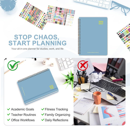 Planner 2026-2027, Weekly and Monthly Academic Planner, July 2026 - June 2027, Hardcover Calendar Agenda Book for School Year Planning, School Supplies for Teacher and Student, A5(6.3'' x 8.5'')